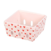 Pink Heart Print Ceramic Berry Basket