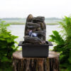25CM Cascading Rock Fountain – LED Tabletop Water Feature