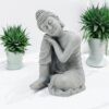 54×36 cm Resting Buddha Statue – Grey