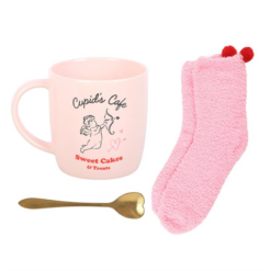 Alternative view of Cupid's Café Mug, Spoon and Socks Set