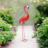 150cm Pink Metal Flamingo – Tall Garden Ornament for Outdoor Decor