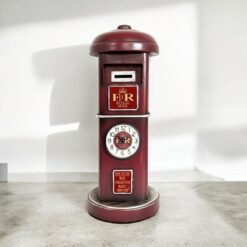 42CM Postbox Table Clock – Vintage Royal Mail Style Decor