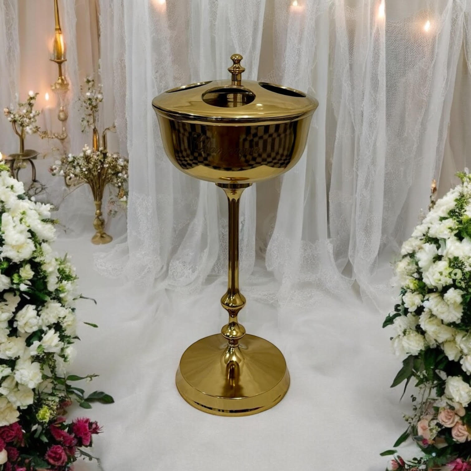 81 cm Gold Champagne Bucket on Stand – Holds 4 Bottles, Luxury Home & Event Barware 81 cm Gold Champagne Bucket on Stand – Holds 4 Bottles, Luxury Home & Event Barware - Image 3