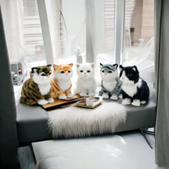 Alternative view of 14 cm Standing Cats – Decorative Figurines in 6 Assorted Colours