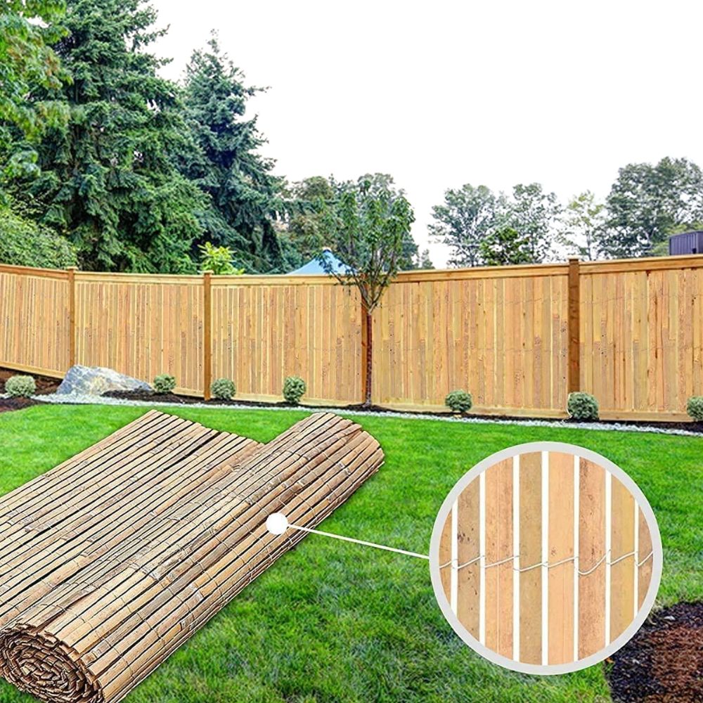 Bamboo Slatted Fence 1.8m x 4m – Natural Garden Screening Roll Bamboo Slatted Fence 1.8m x 4m – Natural Garden Screening Roll
