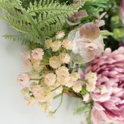 Alternative view of 45cm Artificial Pink Floral Blossom Wreath