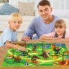 Dinosaur Playset – 9-Piece Dino Figures with Large Activity Playmat