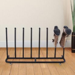 Alternative view of 4-Pair Black Boot & Shoe Welly Stand – Indoor/Outdoor Storage Organiser