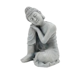 54×36 cm Resting Buddha Statue – Grey