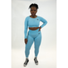 Scrunched Seamless Set (Crop Top) - Baby Blue