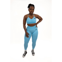 Alternative view of Scrunched Seamless Activewear Set – Baby Blue (Sports Bra & Leggings)