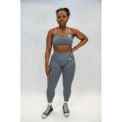 Alternative view of Scrunched Seamless Activewear Set – Grey (Sports Bra & Leggings)