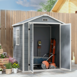 Alternative view of 6 x 4.5ft Plastic Garden Shed with Lockable Double Doors and Ventilation Window