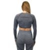 Seamless Activewear Set – Grey (Leggings & Long Sleeve Crop Top)
