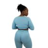 Scrunched Seamless Set (Crop Top) - Baby Blue