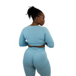Alternative view of Scrunched Seamless Set (Crop Top) - Baby Blue