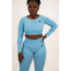 Scrunched Seamless Set (Crop Top) - Baby Blue