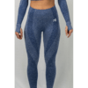 Seamless Activewear Set – Navy (Leggings & Long Sleeve Crop Top)