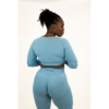 Scrunched Seamless Set (Crop Top) - Baby Blue