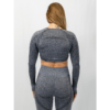 Seamless Activewear Set – Grey (Leggings & Long Sleeve Crop Top)