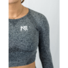 Seamless Activewear Set – Grey (Leggings & Long Sleeve Crop Top)