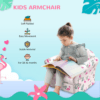 Kids Flamingo Sofa Chair – Soft Toddler Armchair for Bedroom & Playroom (Pink)