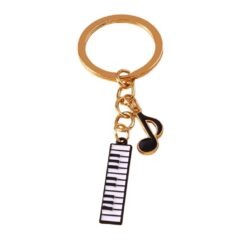 Alloy Metal Enamel Musical Keychain – Piano & Music Note Handbag Pendant
