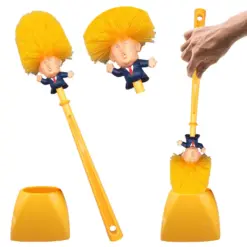 Funny Novelty Toilet Brush with Long Handle and Holder