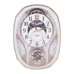 Magic Motion Musical Wall Clock with Rotating Pendulum and Crystal Dial