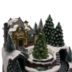 Alternative view of LED Musical Station with Rotating Train Ornament