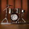 Miniature Drum Set Desk Clock Decorative Ornament