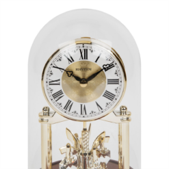 Alternative view of Anniversary Mantel Clock with Glass Dome and Crystal Pendulum