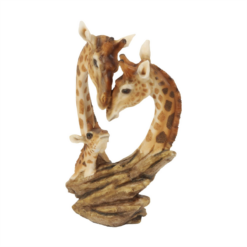 Alternative view of Giraffe Family Figurine Wildlife Resin Ornament 28cm