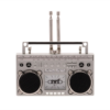 Silver Radio Miniature Desk Clock Retro Cassette Design Ornament