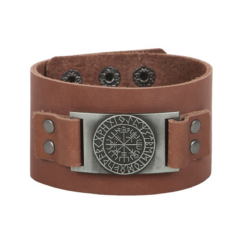 Alternative view of Viking Compass Leather Cuff Bracelet