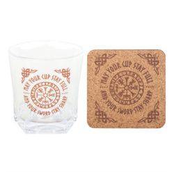 Alternative view of Viking Compass Lowball Drinking Glass with Coaster