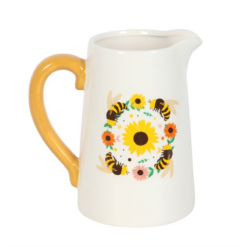 Alternative view of Bee and Sunflower Ceramic Flower Jug