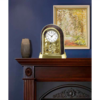 Arched Wood Effect Mantel Clock with Crystal Detail