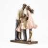 Family of Four Decorative Figurine Bronze and Blush Pink Ornament