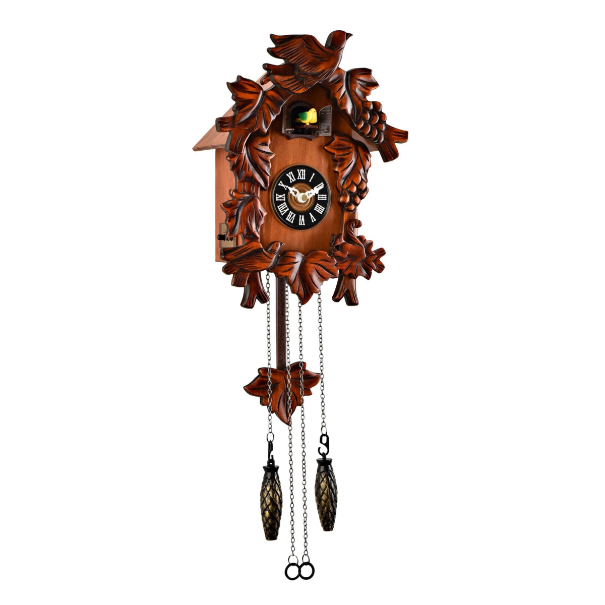 Small Wooden Cuckoo Clock with Bird Detail Small Wooden Cuckoo Clock with Bird Detail - Image 3