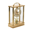 Lantern Style Skeleton Mantel Clock with Rotating Pendulum