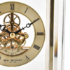 Gold Skeleton Mantel Clock with Handle and Visible Movement Gold Skeleton Mantel Clock with Handle and Visible Movement