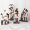 Family of Four Decorative Figurine Bronze and Blush Pink Ornament