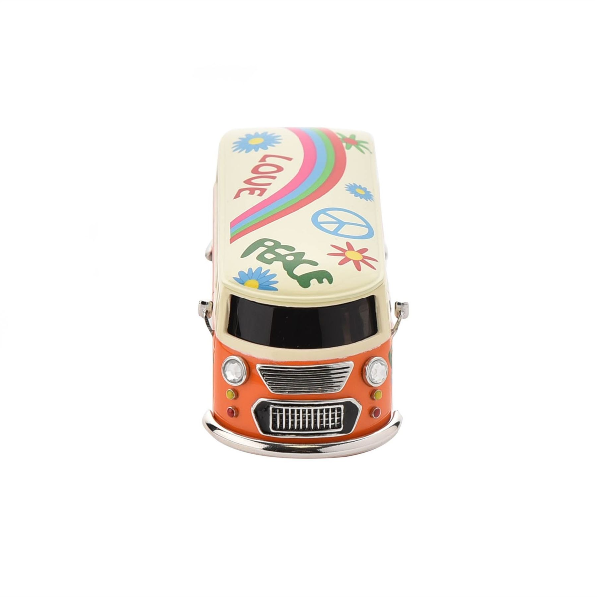 Orange Camper Van Miniature Desk Clock Decorative Ornament Orange Camper Van Miniature Desk Clock Decorative Ornament - Image 4