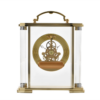 Gold Skeleton Mantel Clock with Handle and Visible Movement Gold Skeleton Mantel Clock with Handle and Visible Movement