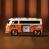 Orange Camper Van Miniature Desk Clock Decorative Ornament Orange Camper Van Miniature Desk Clock Decorative Ornament