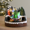 LED Musical Station with Rotating Train Ornament LED Musical Station with Rotating Train Ornament