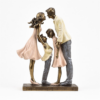 Family of Four Decorative Figurine Bronze and Blush Pink Ornament
