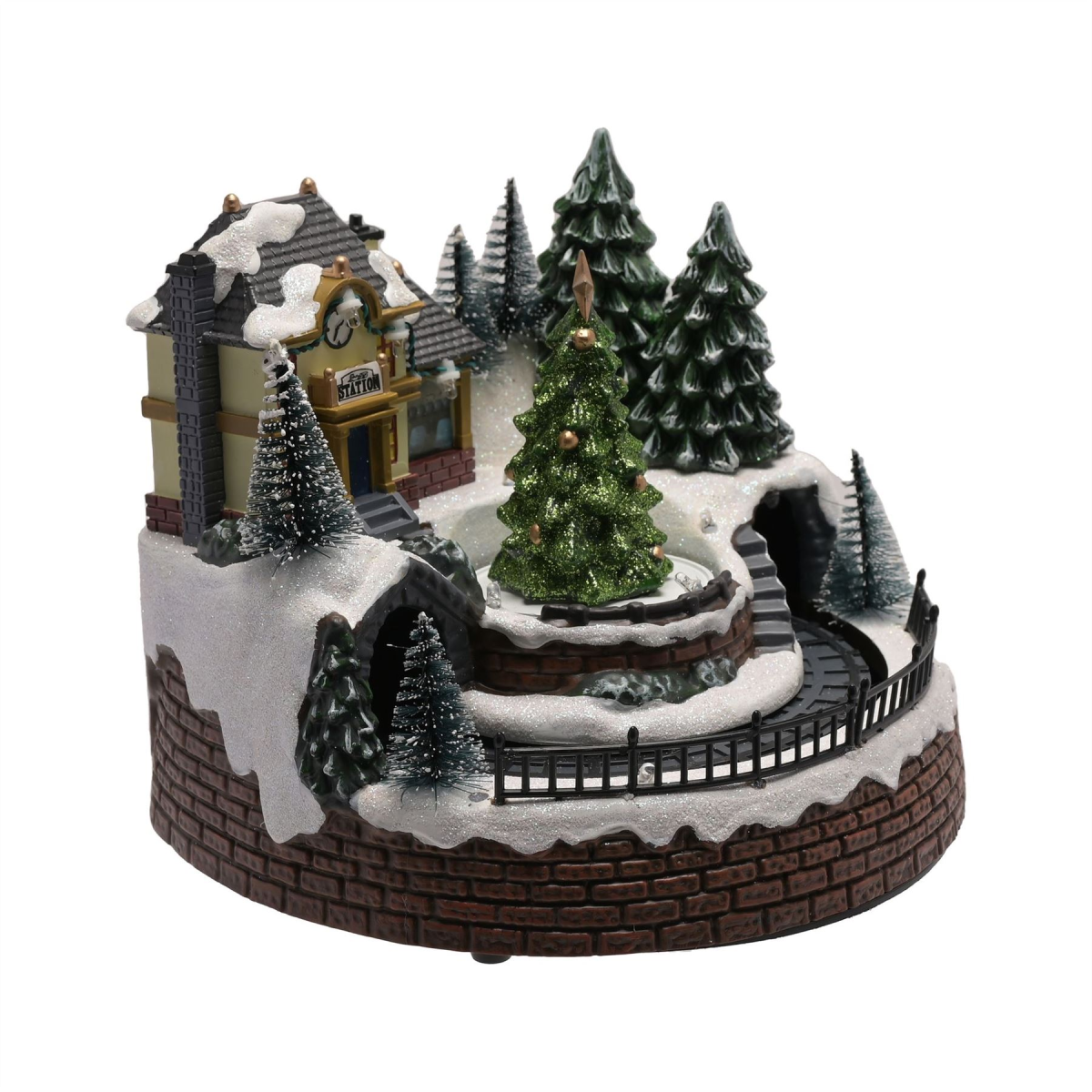 LED Musical Station with Rotating Train Ornament LED Musical Station with Rotating Train Ornament - Image 6