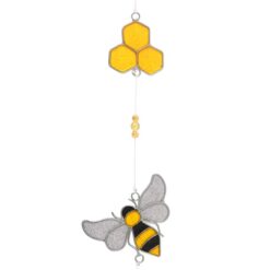 Alternative view of String of Bee and Honeycomb Suncatchers